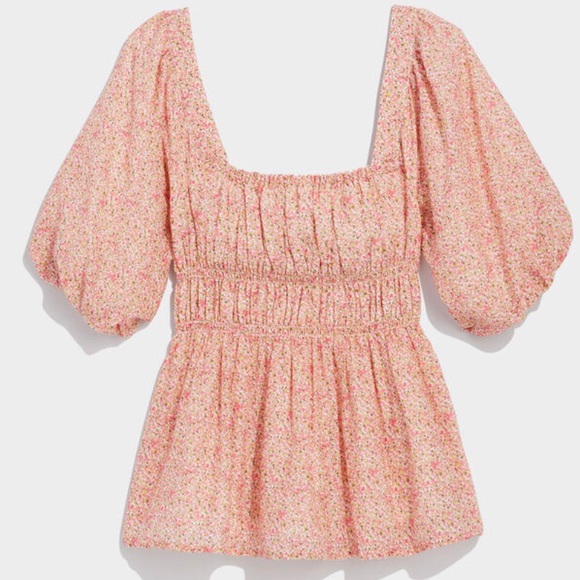 NWT Vineyard Vines Square Neck Puff-Sleeve Top Sz M - Picture 6 of 6